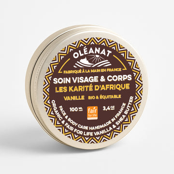 Oleanat Organic Vanilla Shea Butter – Nourishing Moisturizing Cream for Face & Body (100ml)