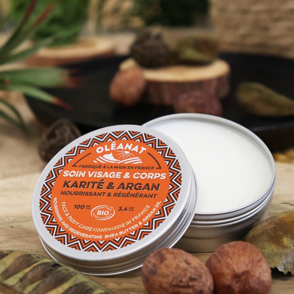Oleanat Organic Shea Butter With Argan Oil – Deep Nourishing Face & Body Moisturizer (100ml)