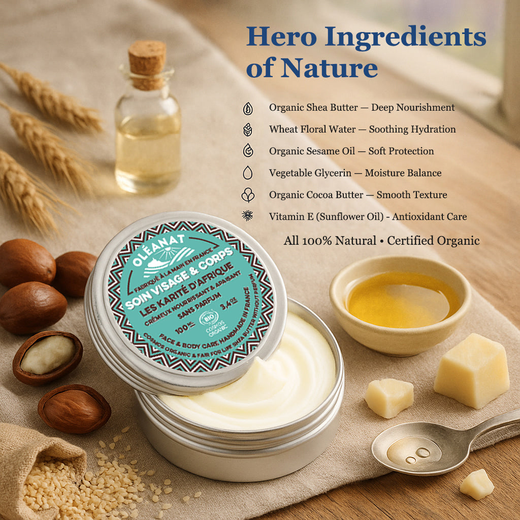 Oleanat Organic Shea Butter Without Perfume - Hypoallergenic Care (100ml)