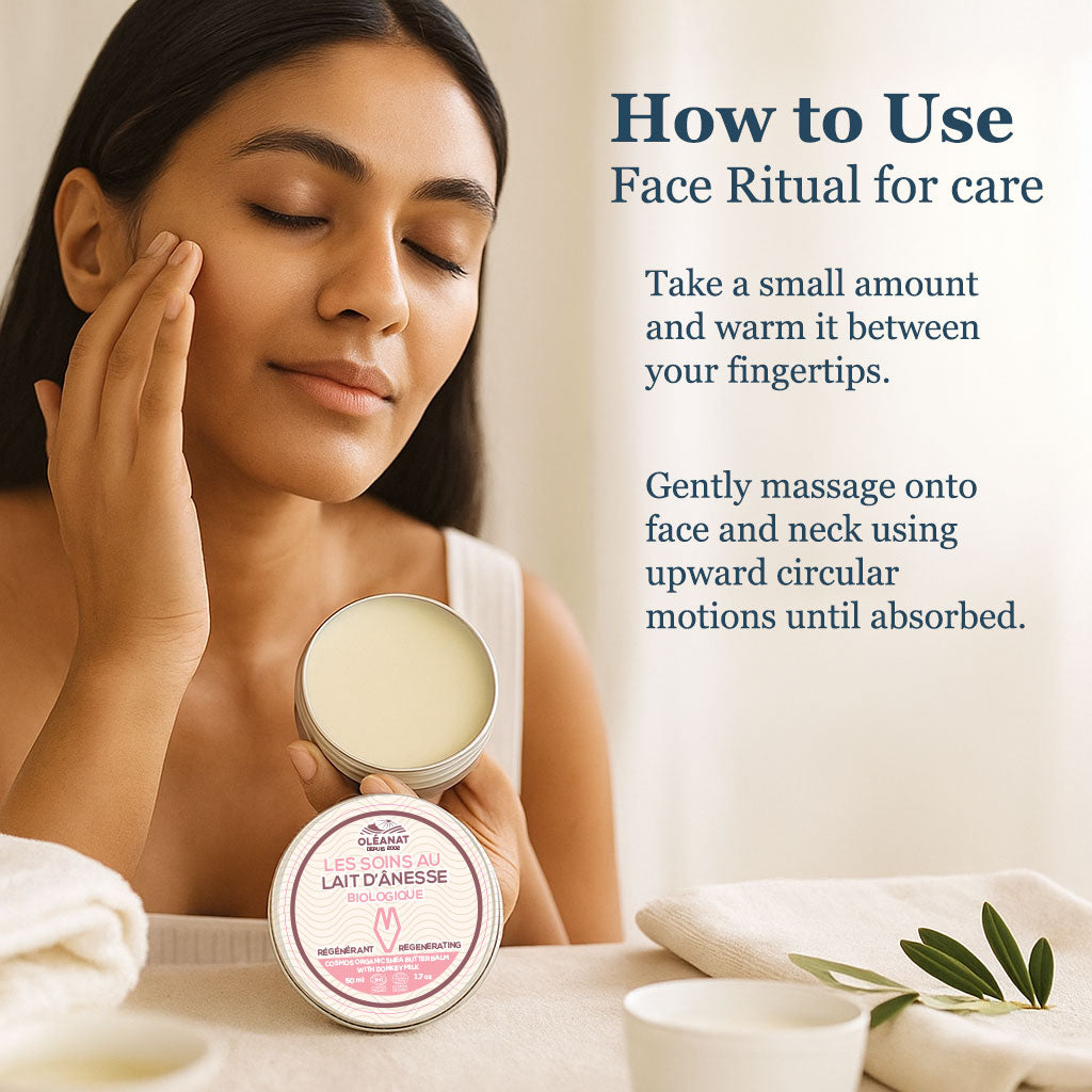 Oleanat Organic Shea Butter Balm with Donkey Milk – Regenerating & Nourishing Face & Body Moisturizer (50ml)