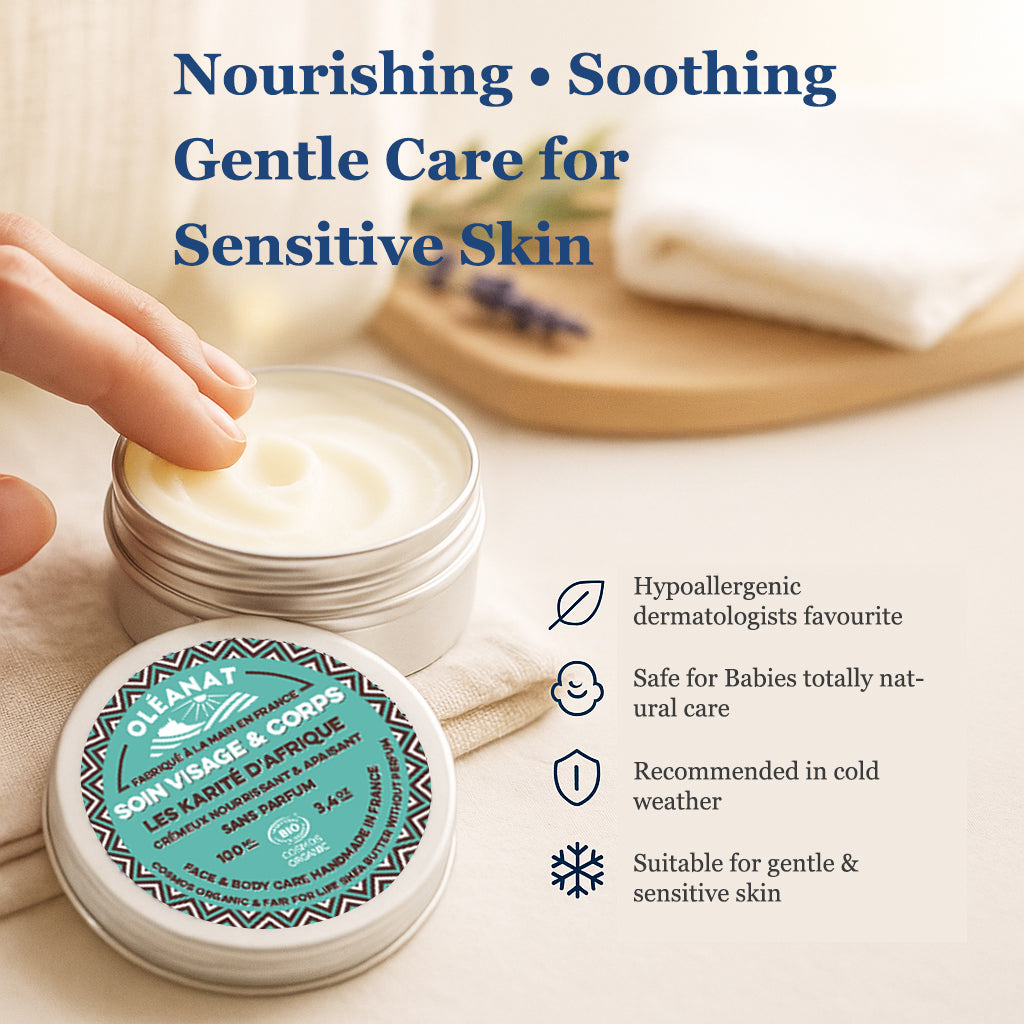 Oleanat Organic Shea Butter Without Perfume - Hypoallergenic Care (100ml)