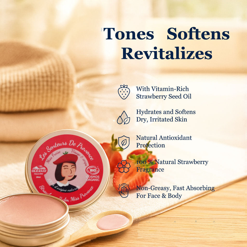 Organic Strawberry Balm - Radiance & Softness Moisturizing Cream 30ml