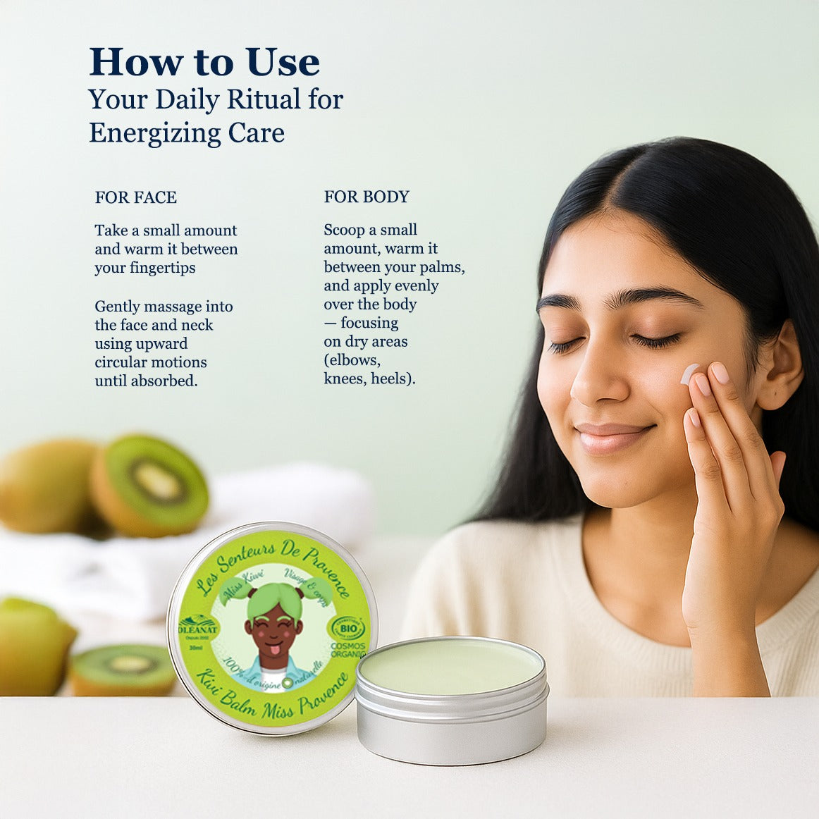 Organic Kiwi Balm - Brightening & Detoxifying Moisturizing Cream 30ml