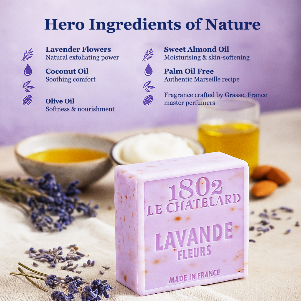 Palm Oil Free Exfoliating - Lavender Flowers