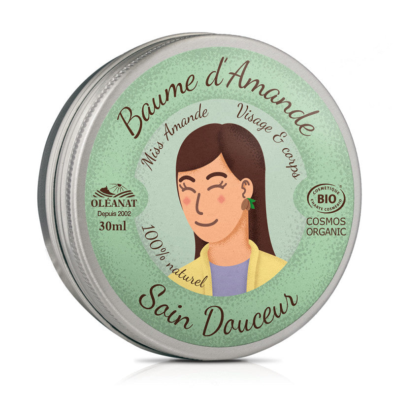 Organic Sweet Almond Balm - Nourishing & Soothing Moisturizing Cream 30ml