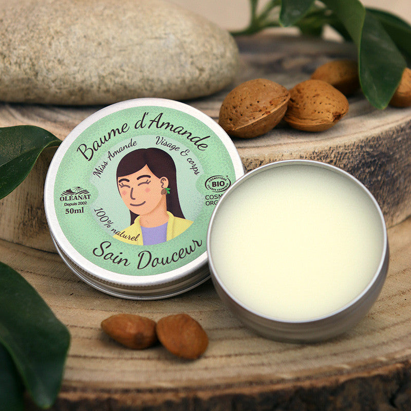 Organic Sweet Almond Balm - Nourishing & Soothing Moisturizing Cream 30ml